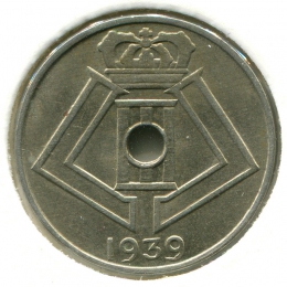 Бельгия 5 сантимов 1939 aUNC