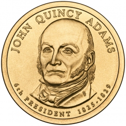 США 1 доллар 2008 года президент №6 Джон Куинси Адамс