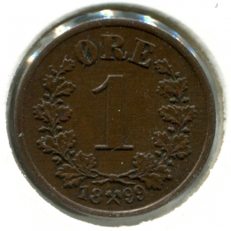 Норвегия 1 эре 1893 #352 aUNC