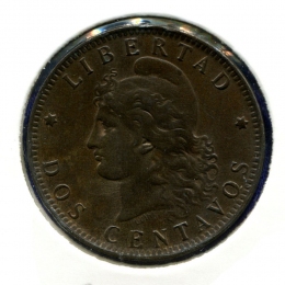 Аргентина 2 сентаво 1891 GVF #33